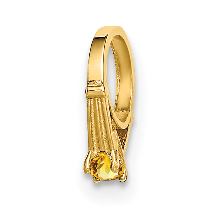 14K 3D Ring with Yellow CZ Charm (YC1332)