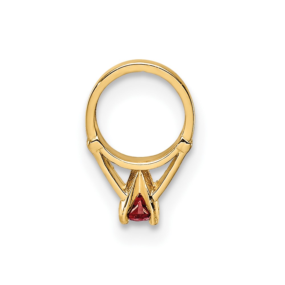 14K 3D Ring with Red CZ Charm (YC1333)