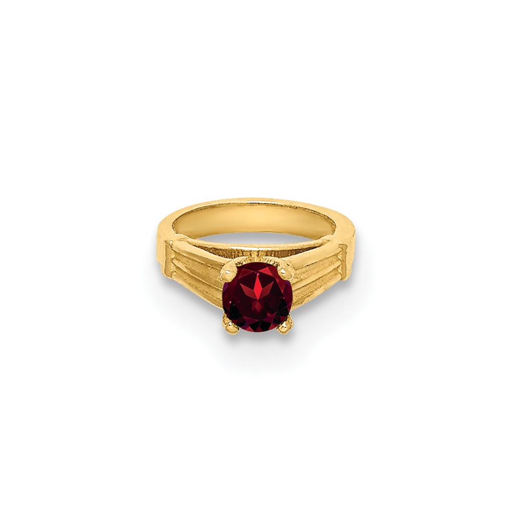 14K 3D Ring with Red CZ Charm (YC1333)