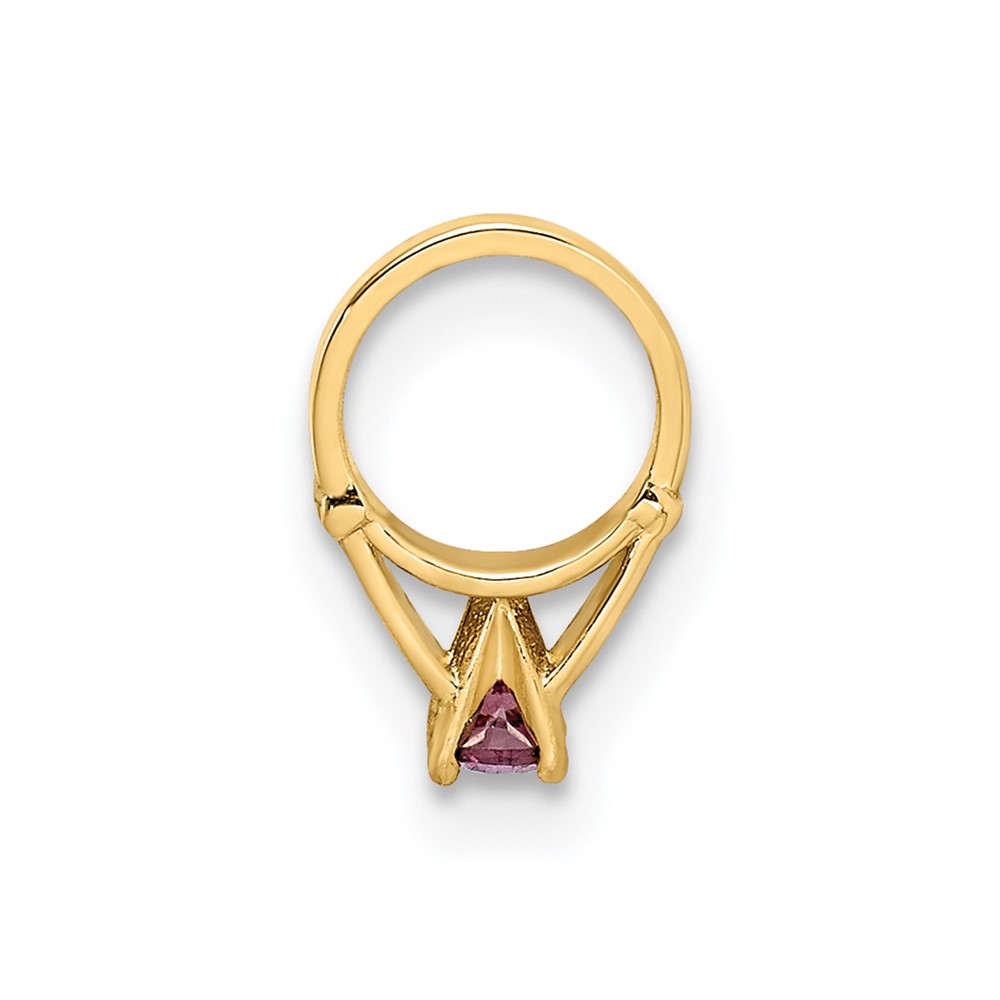 14K 3D Ring with Light Purple CZ Charm (YC1336)