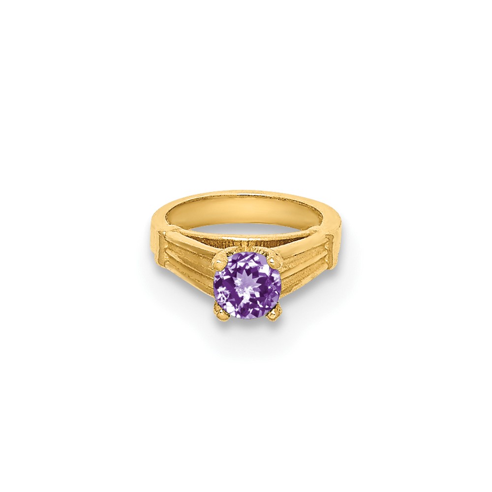 14K 3D Ring with Light Purple CZ Charm (YC1336)