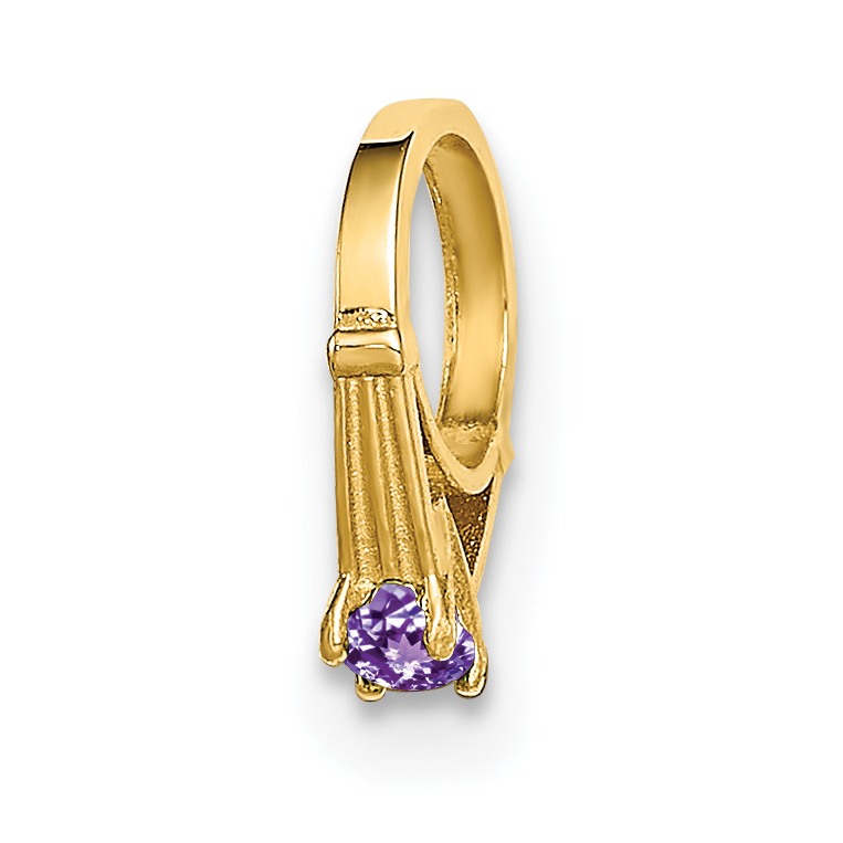 14K 3D Ring with Light Purple CZ Charm (YC1336)