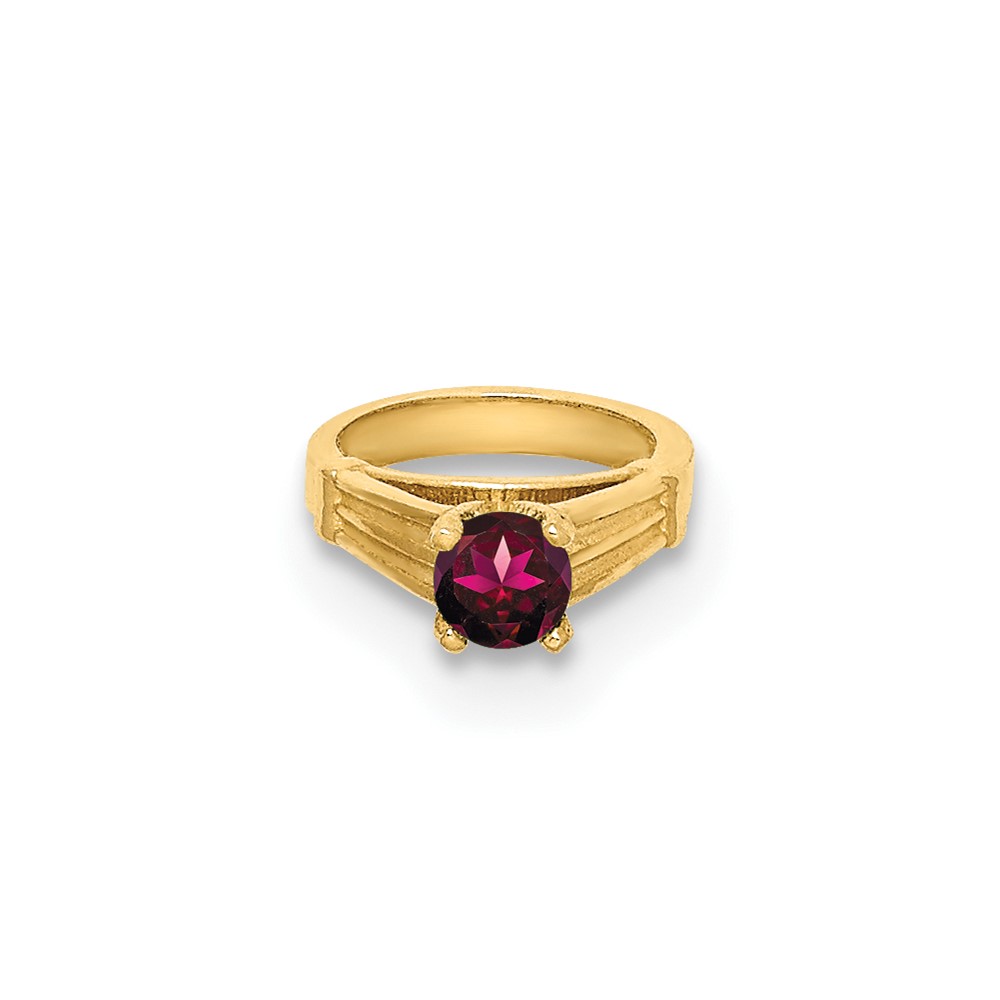 14K 3D Ring with Dark Pink CZ Charm (YC1337)