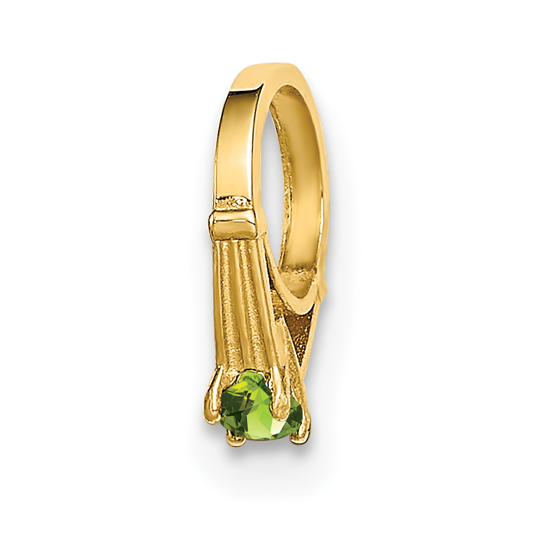 14K 3D Ring with Light Green Glass Stone Charm (YC1338)