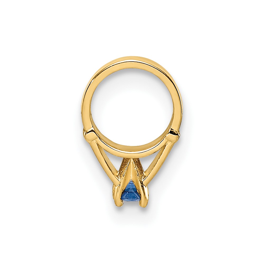 14K 3D Ring with Dark Blue Glass Stone Charm (YC1339)