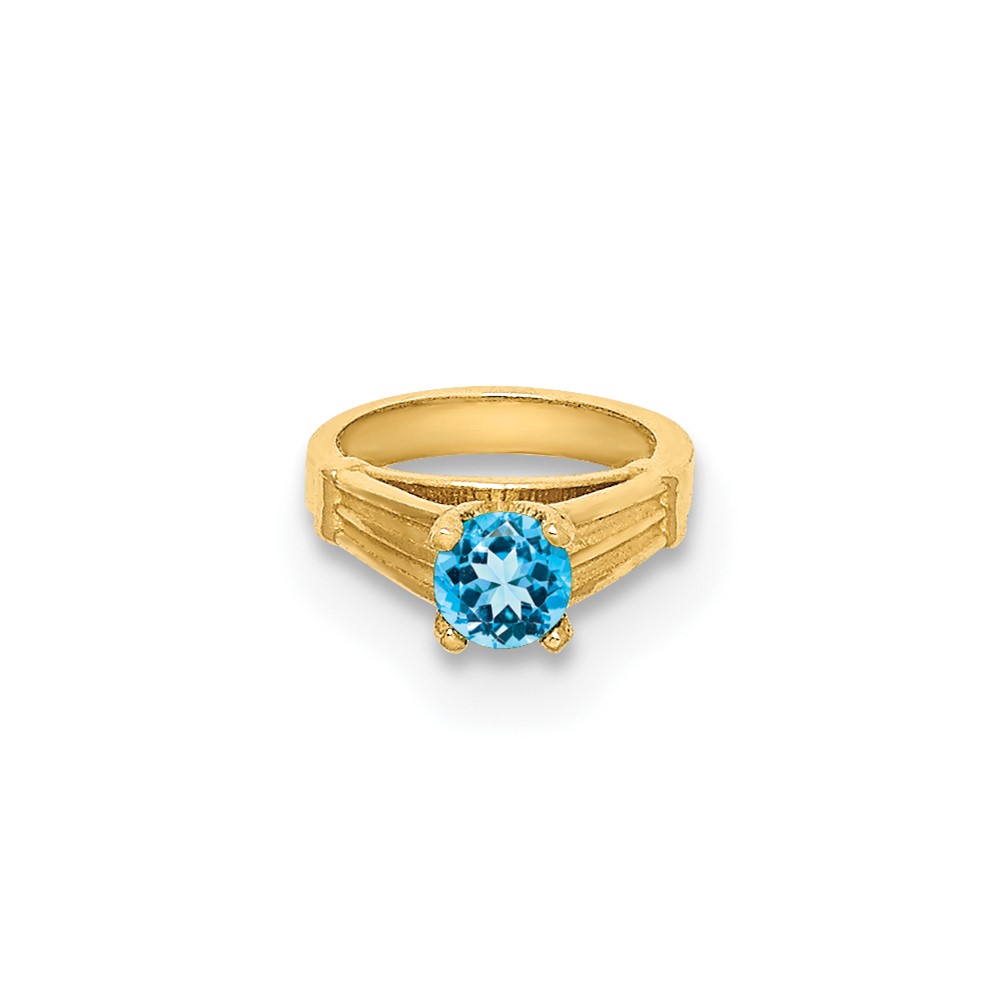 14K 3D Ring with Aqua CZ Charm (YC1341)