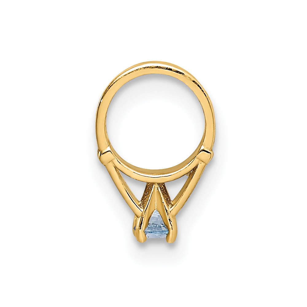 14K 3D Ring with Light Blue CZ Charm (YC1342)