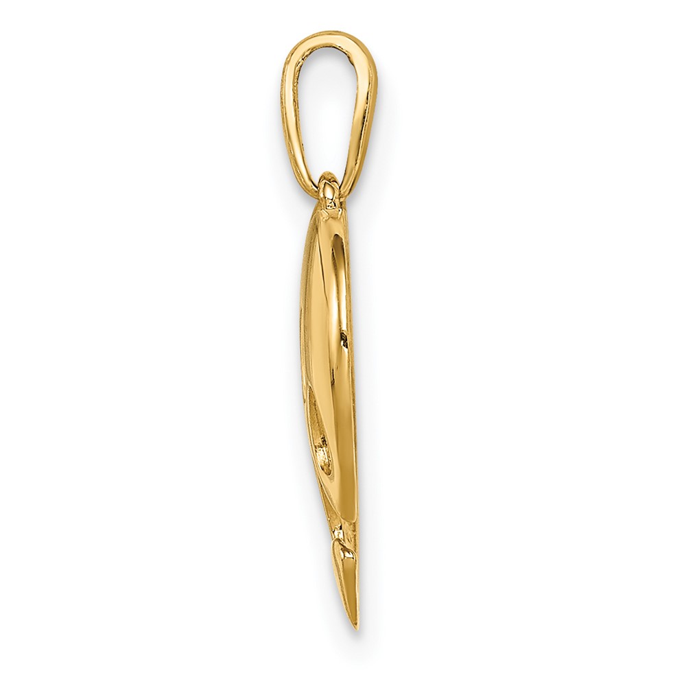 14K Polished Heart w/Paw Print Pendant (YC1361)