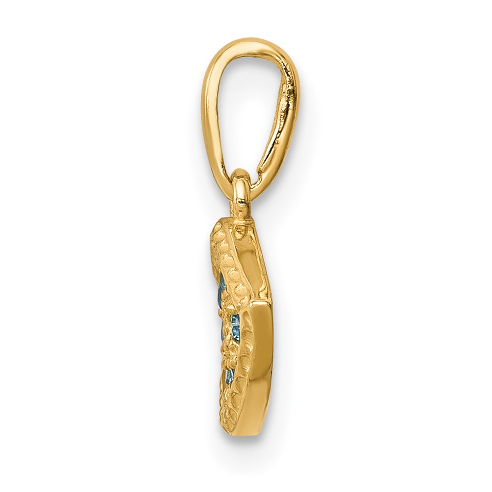 14K Blue CZ Eye Pendant (YC1362)