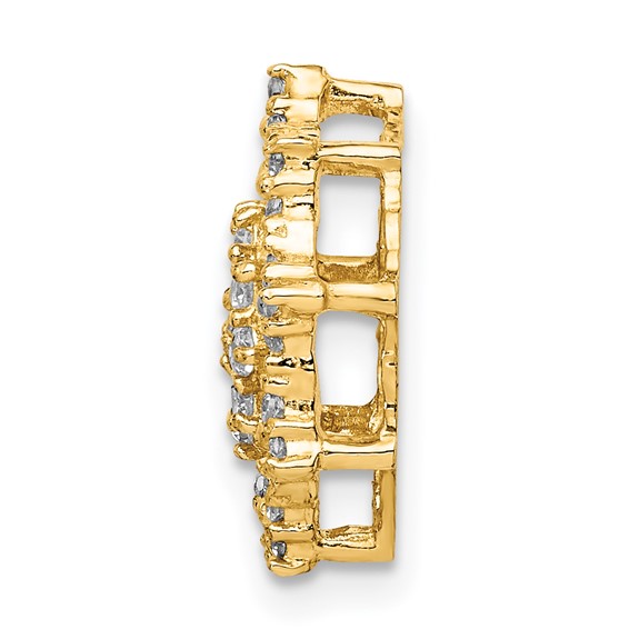 14K Fancy CZ Chain Slide Pendant