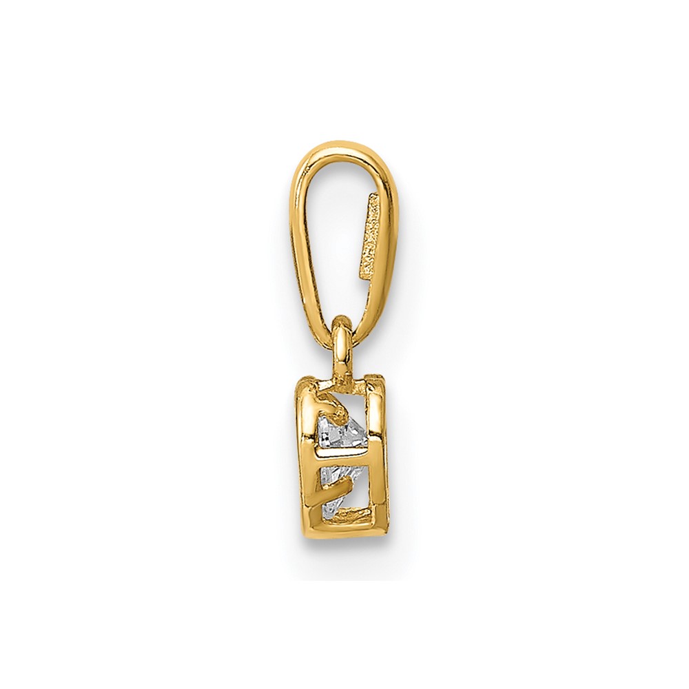 14K CZ Heart Dangle Pendant (YC1392)