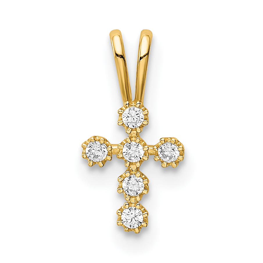 14K CZ Cross Pendant (YC1400)