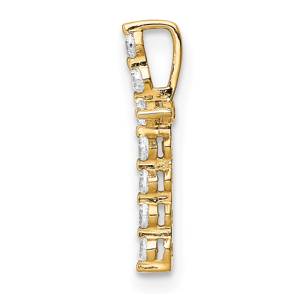 14K CZ Cross Pendant Chain Slide (YC1403)