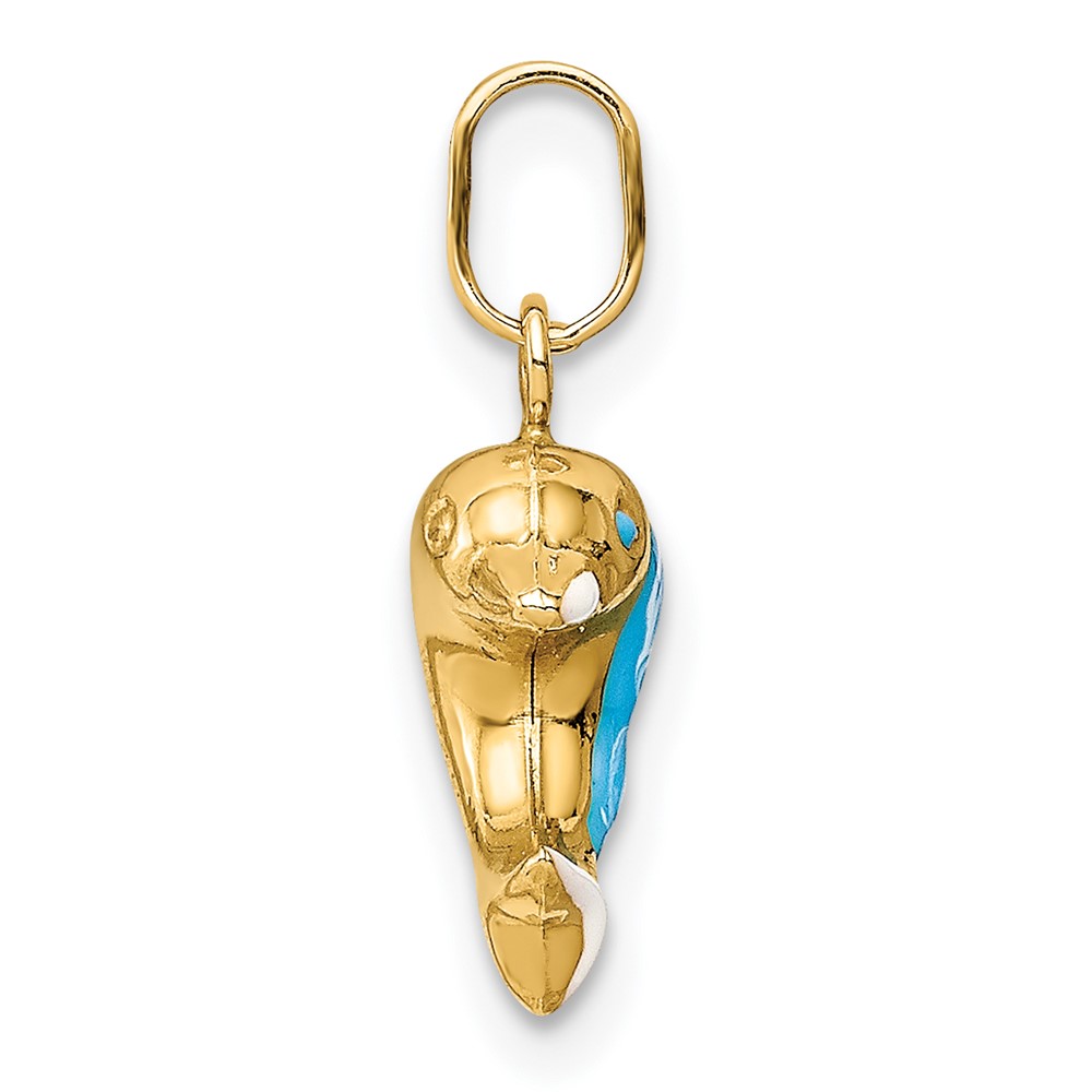 14k Enameled Dophin Charm (YC1428)