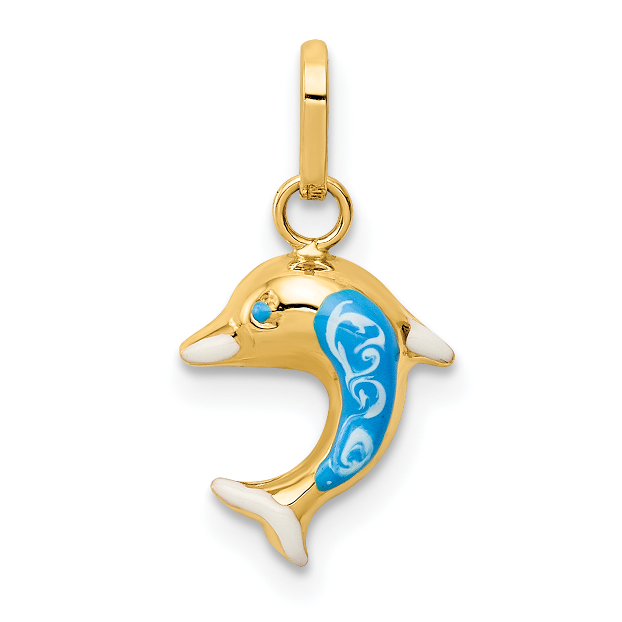 14k Enameled Dophin Charm (YC1428)