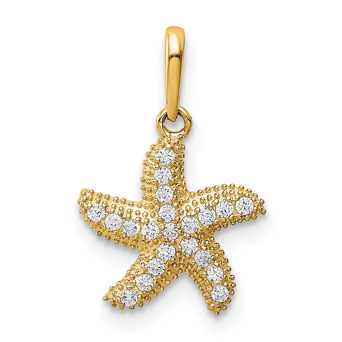 14K CZ Starfish Pendant (YC1430)