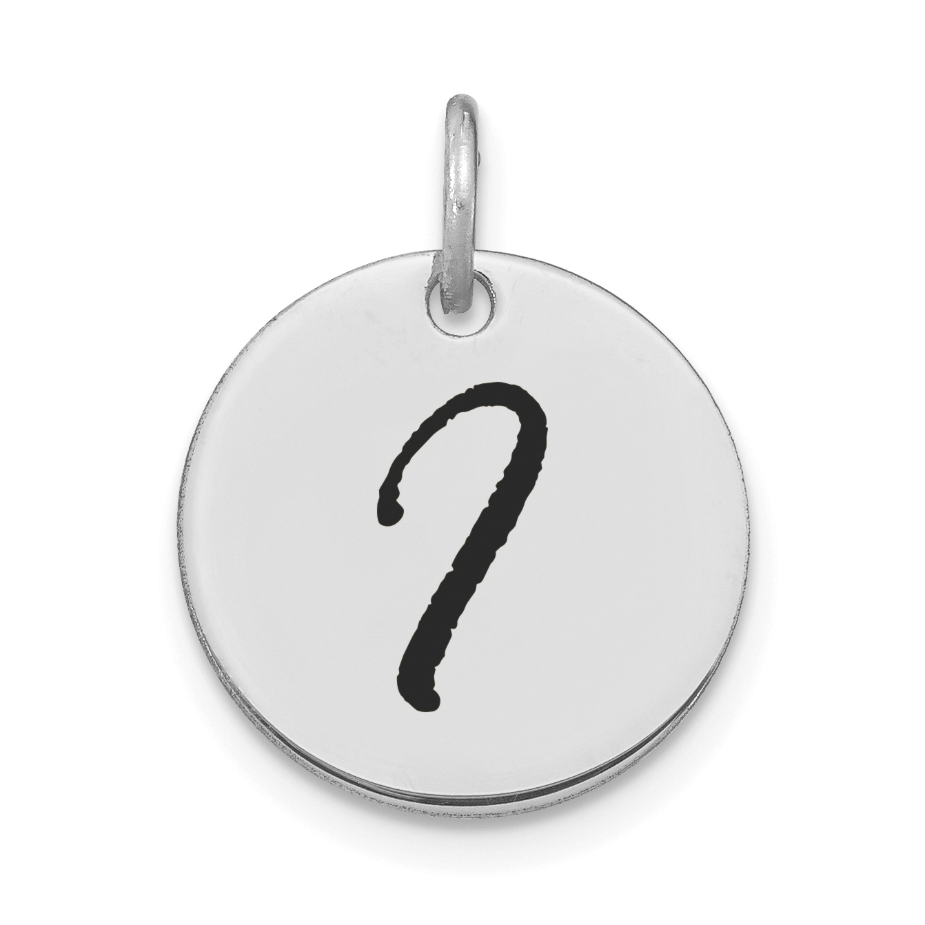14kw Polished Black Enamel Letter I Initial Disk Charm (YC1436WI)