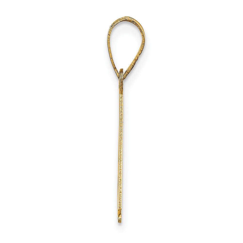 14k Polished Etched Letter A Initial Pendant (YC1437A)