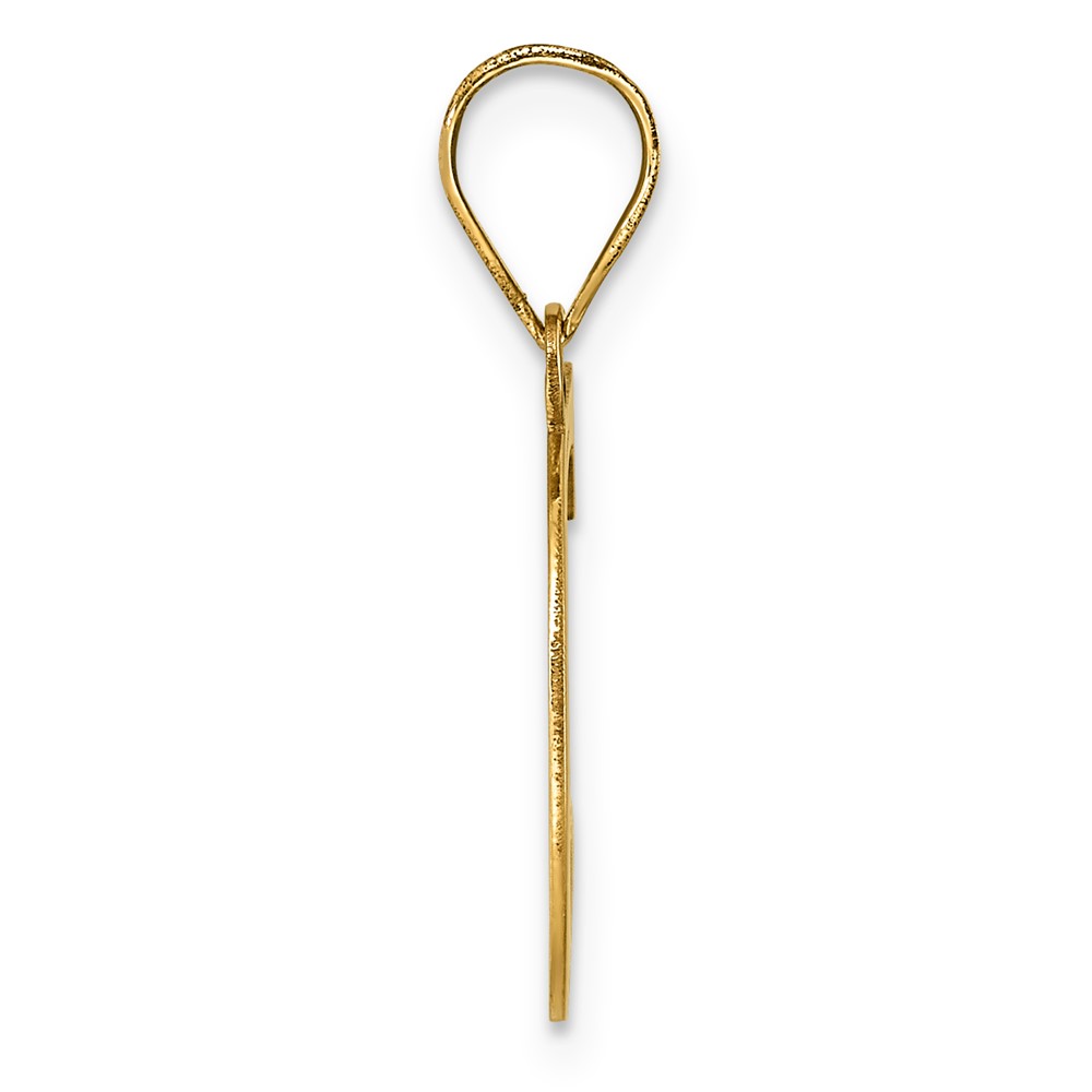 14k Polished Etched Letter C Initial Pendant (YC1437C)
