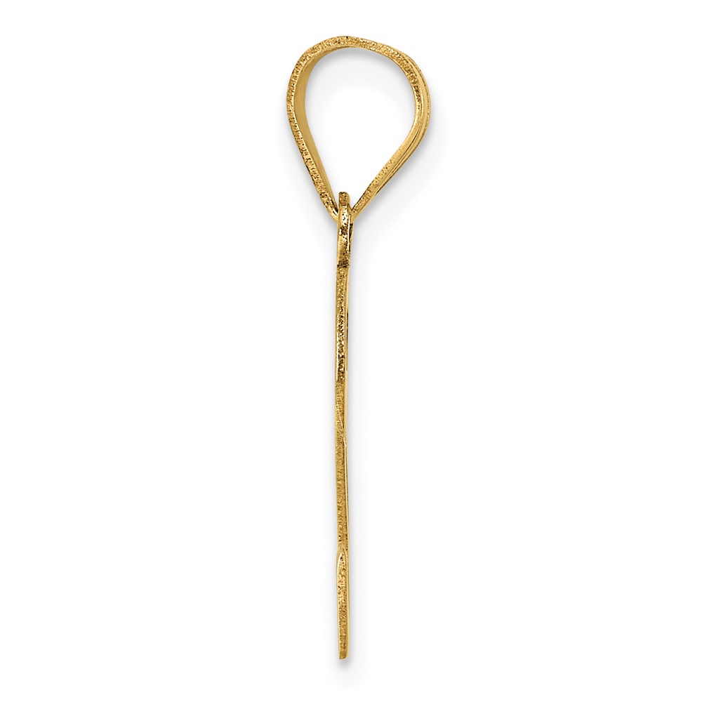 14k Polished Etched Letter S Initial Pendant (YC1437S)