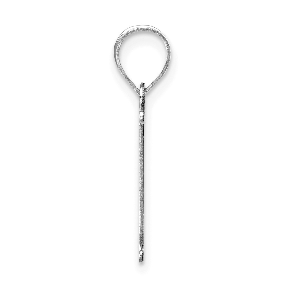 14kw Polished Etched Letter I Initial Pendant (YC1437WI)
