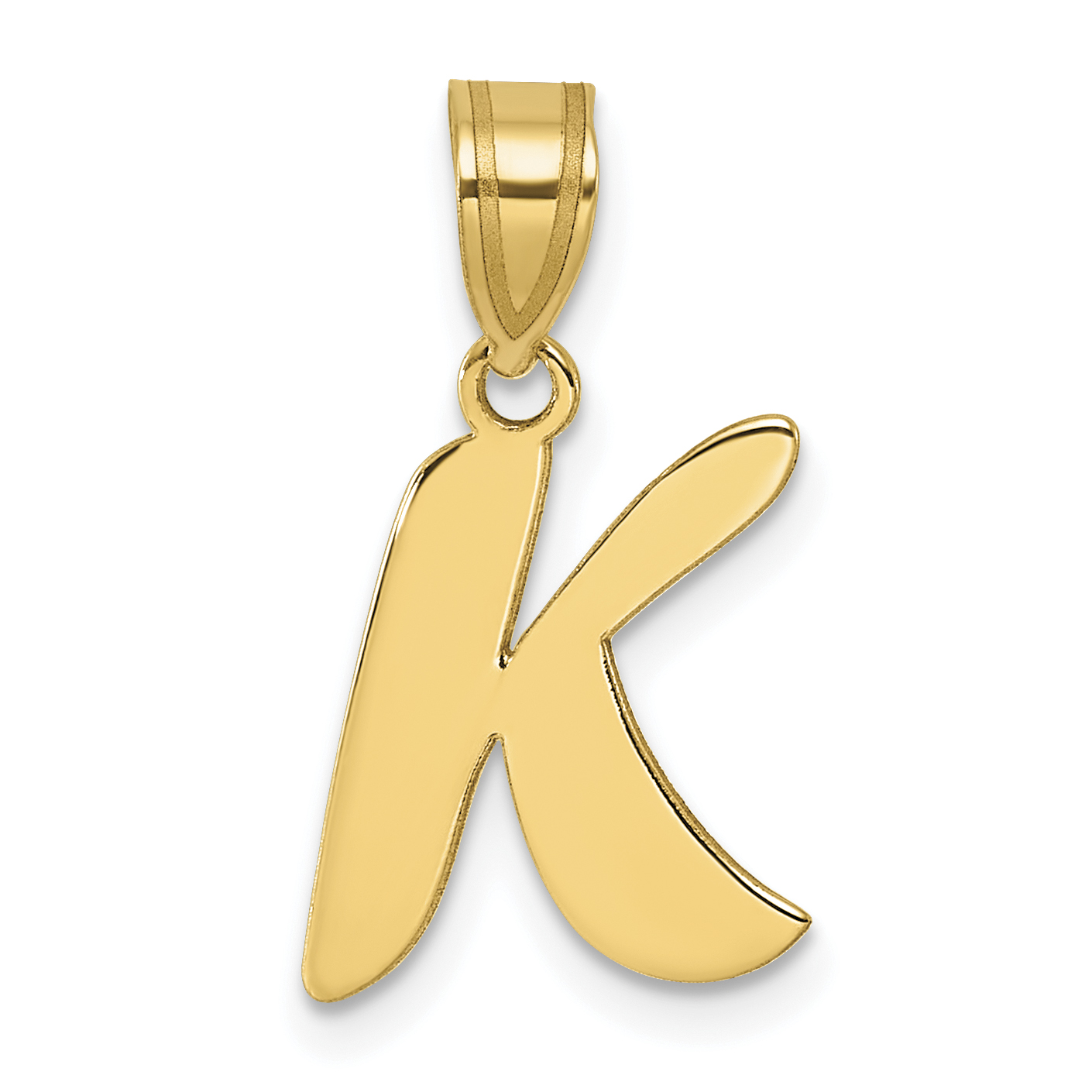 14k Polished Script Letter K Initial Pendant (YC1438K)