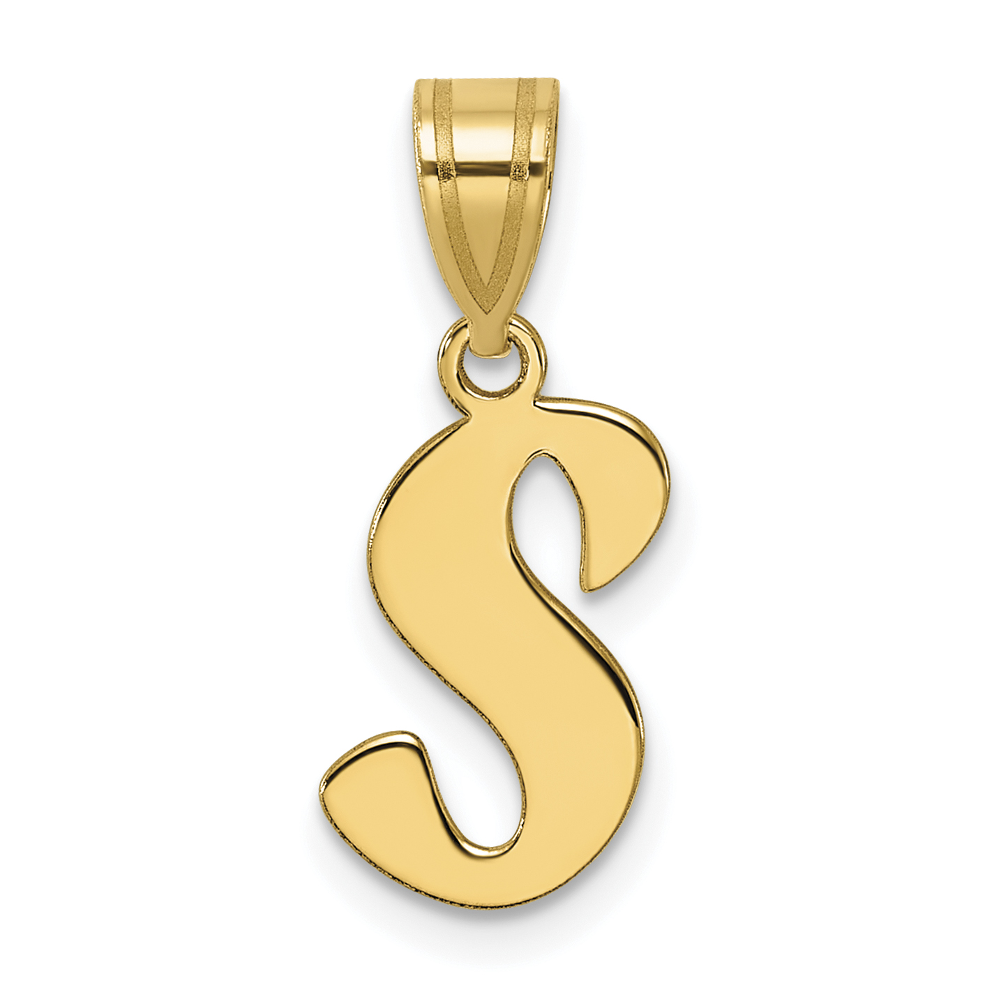 14k Polished Script Letter S Initial Pendant (YC1438S)