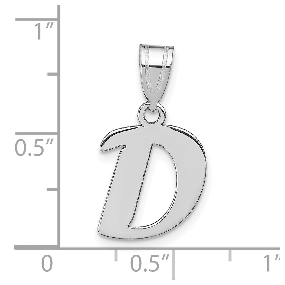 14kw Polished Script Letter D Initial Pendant (YC1438WD)