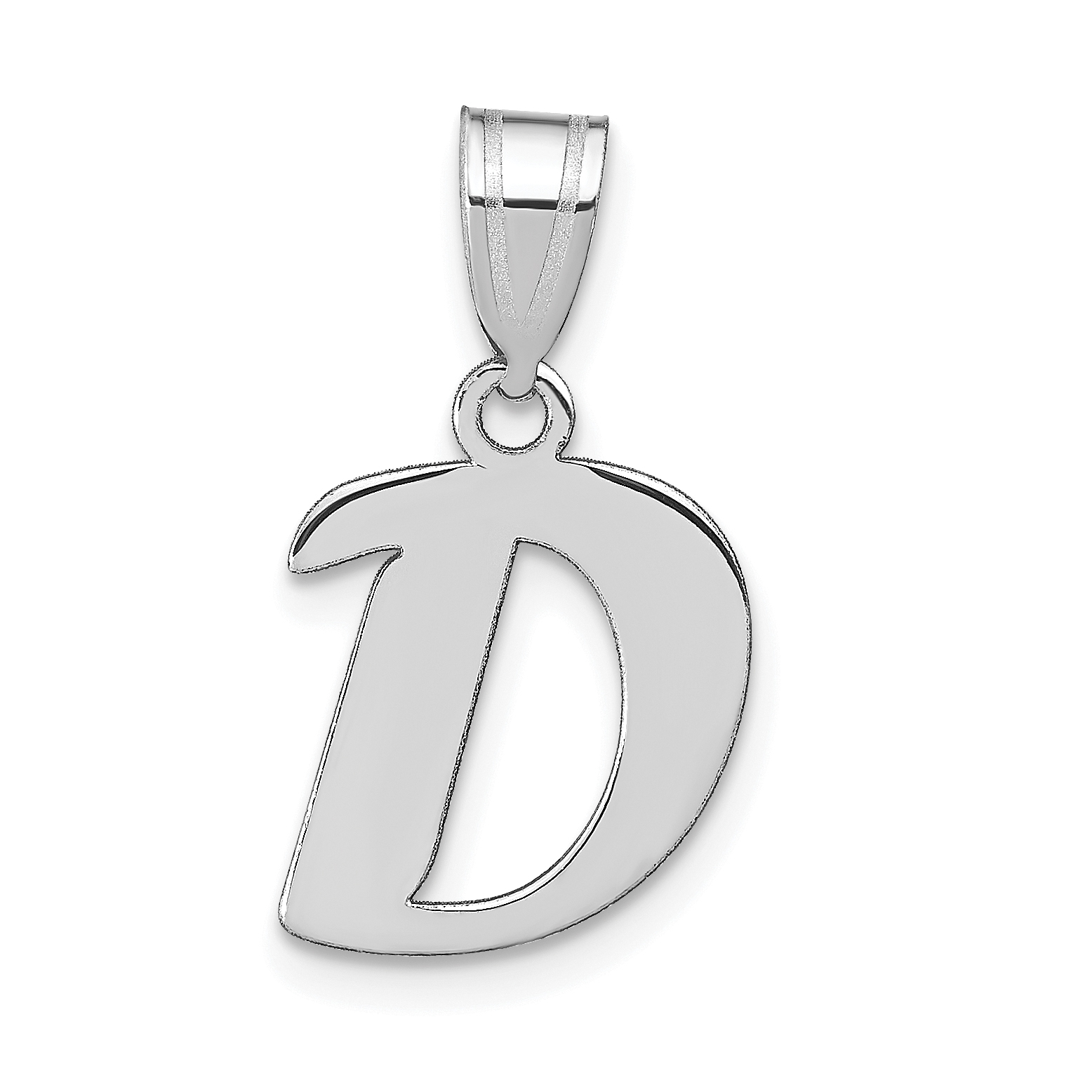 14kw Polished Script Letter D Initial Pendant (YC1438WD)