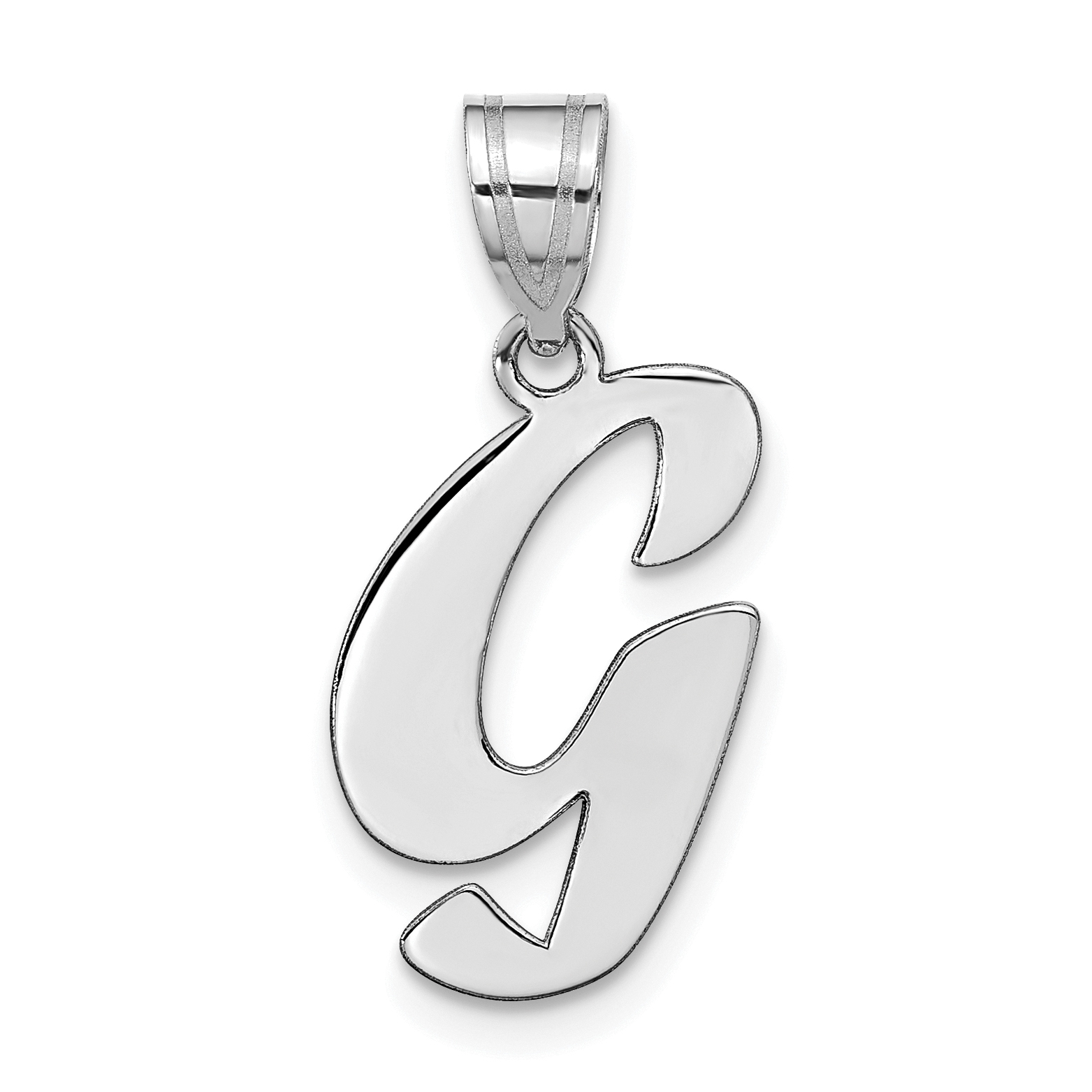 14kw Polished Script Letter G Initial Pendant (YC1438WG)