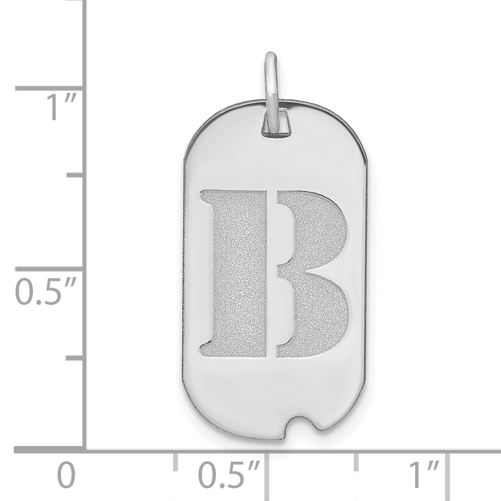 14kw Polished Letter B Initial Dog Tag Pendant (YC1439WB)