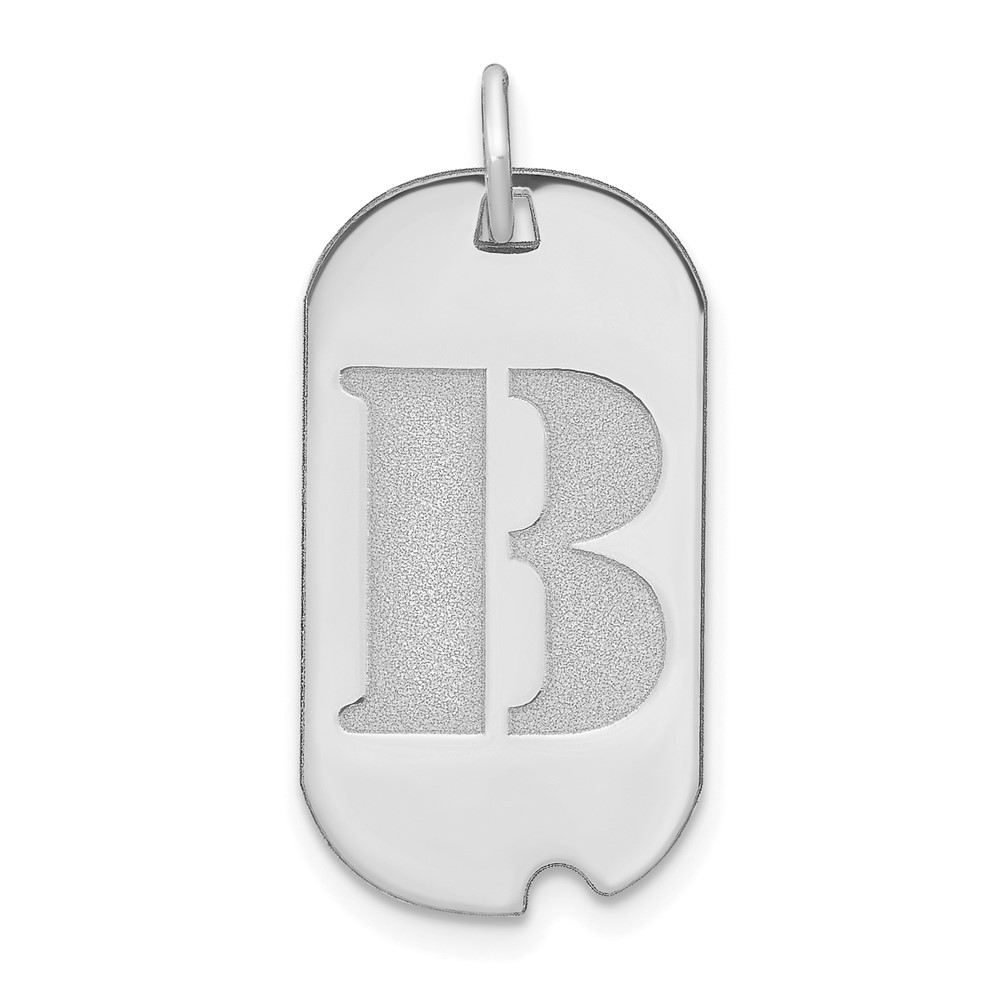 14kw Polished Letter B Initial Dog Tag Pendant (YC1439WB)