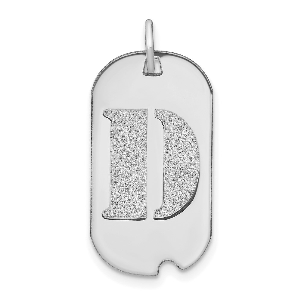 14kw Polished Letter D Initial Dog Tag Pendant