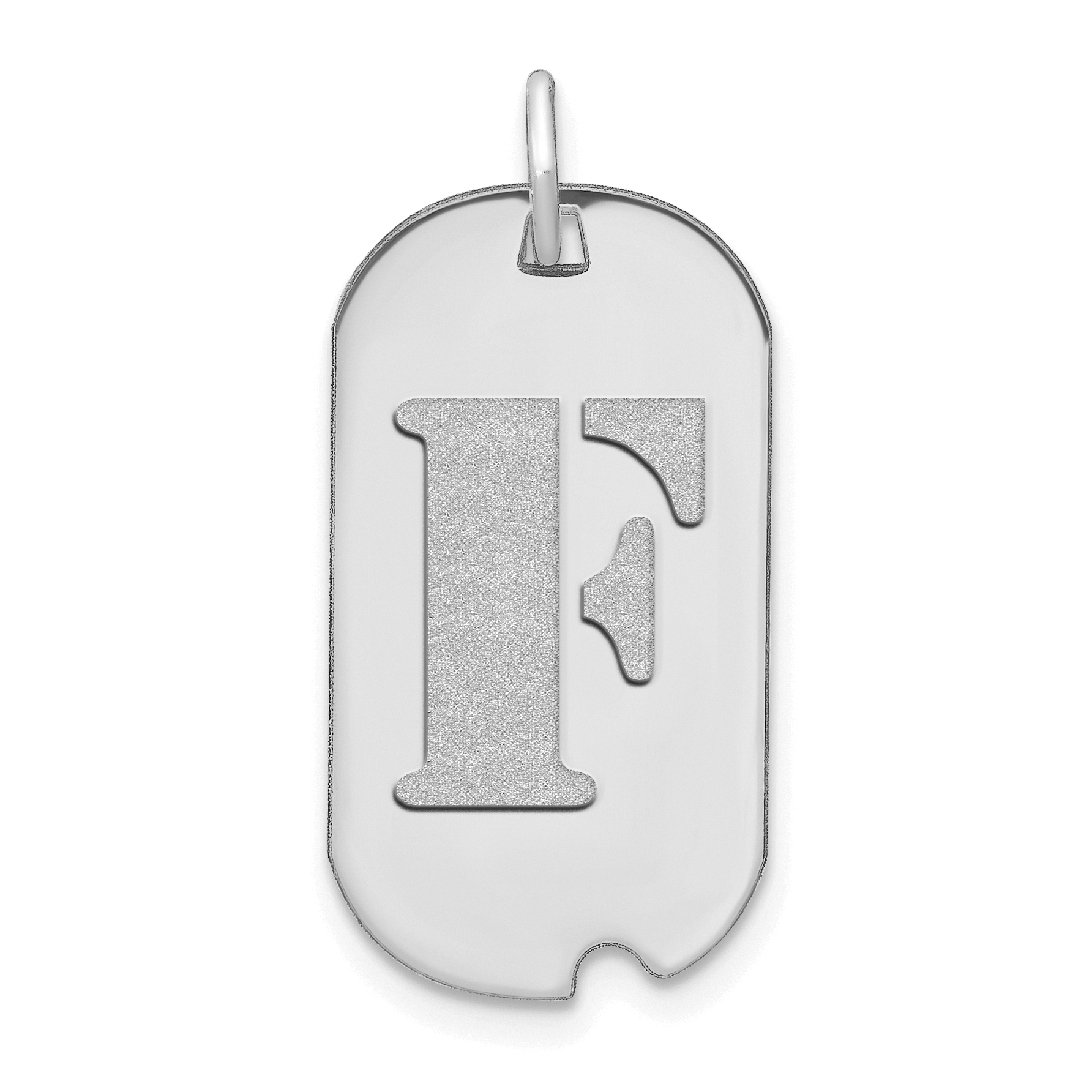 14kw Polished Letter F Initial Dog Tag Pendant (YC1439WF)