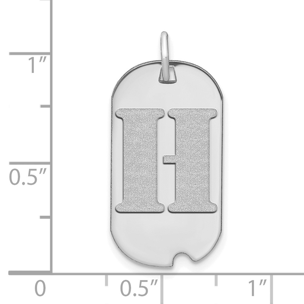 14kw Polished Letter H Initial Dog Tag Pendant (YC1439WH)