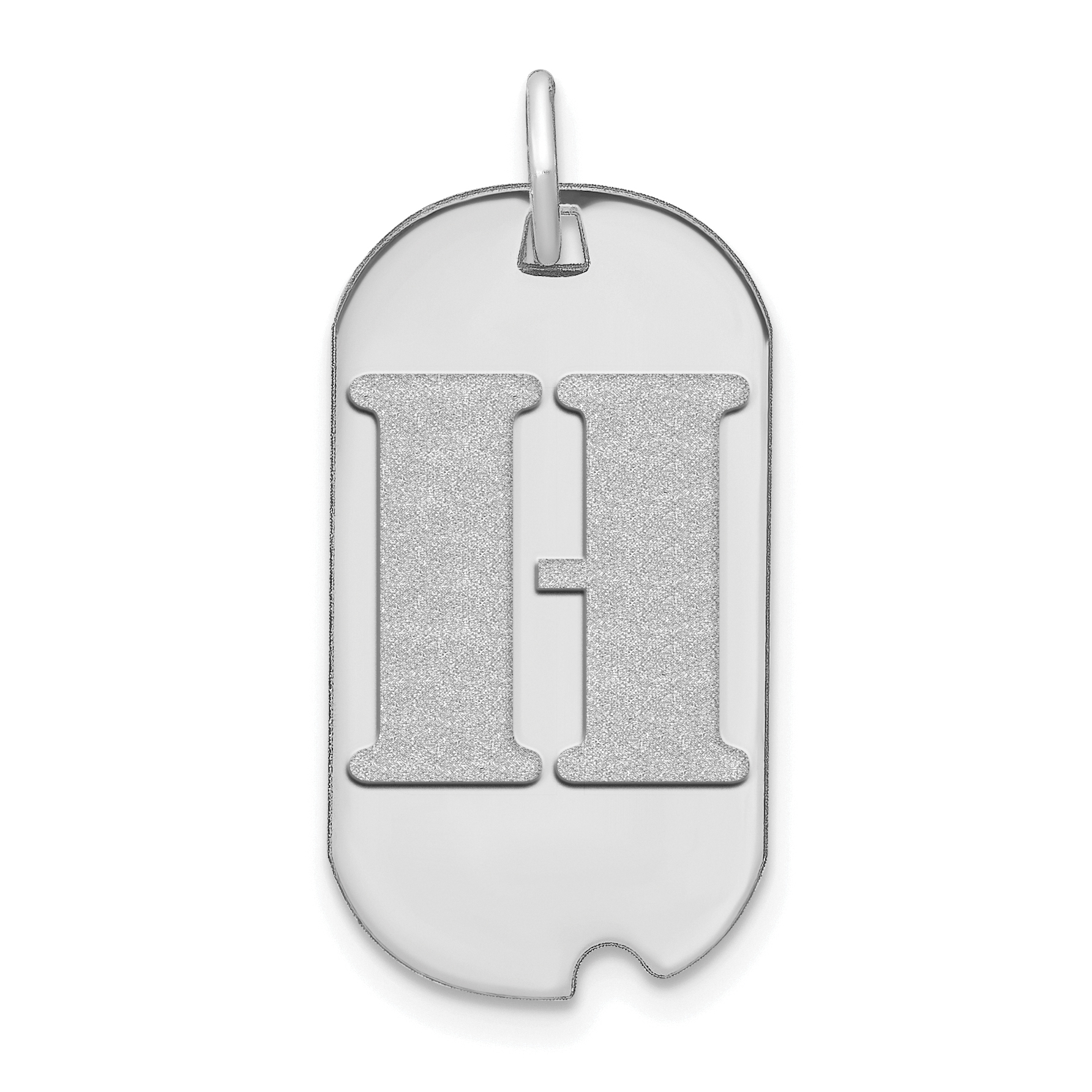 14kw Polished Letter H Initial Dog Tag Pendant (YC1439WH)