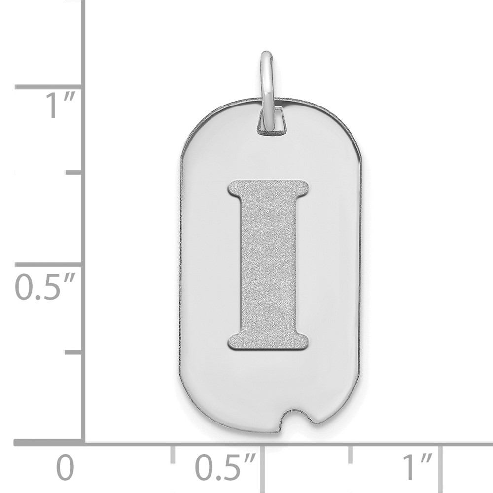 14kw Polished Letter I Initial Dog Tag Pendant (YC1439WI)