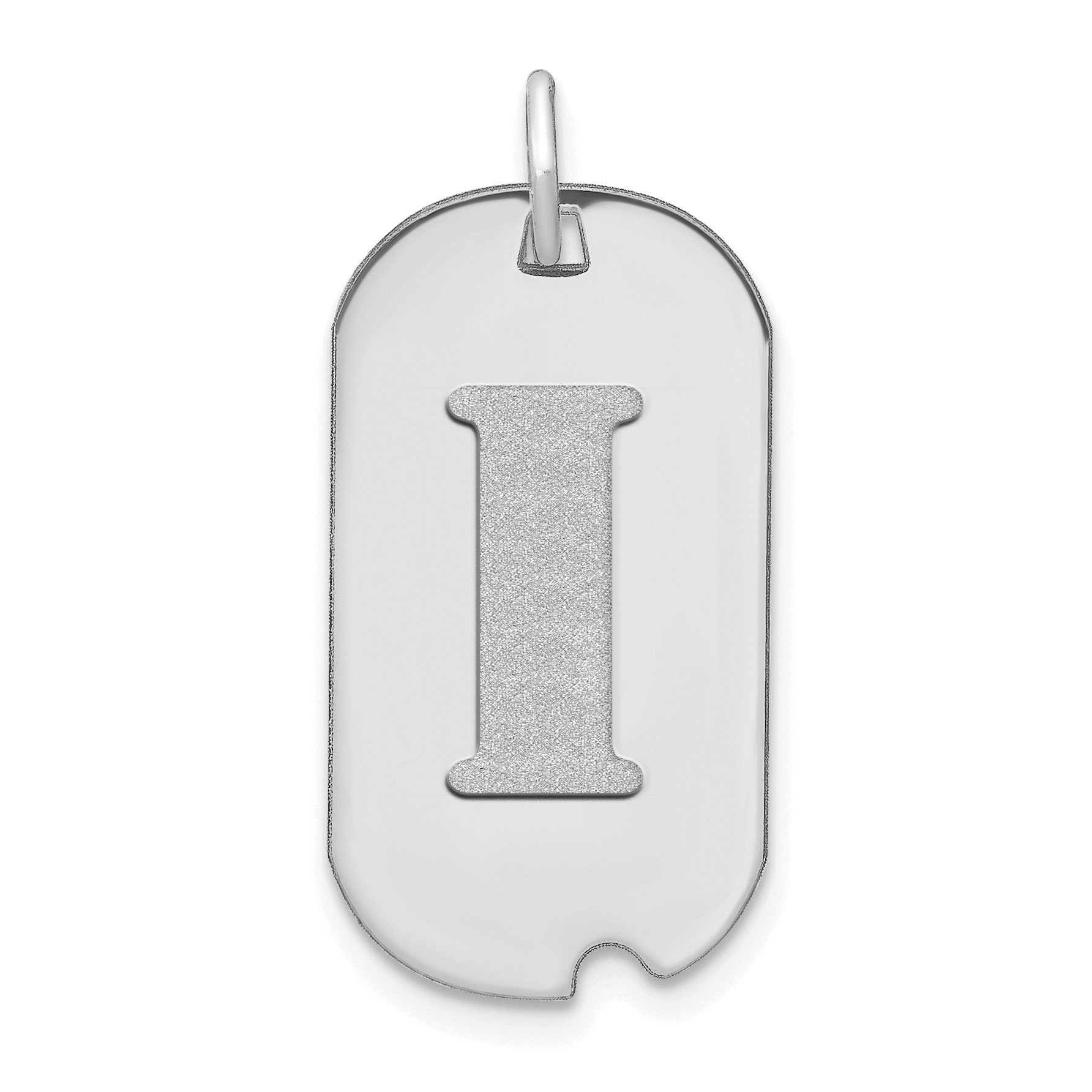 14kw Polished Letter I Initial Dog Tag Pendant (YC1439WI)