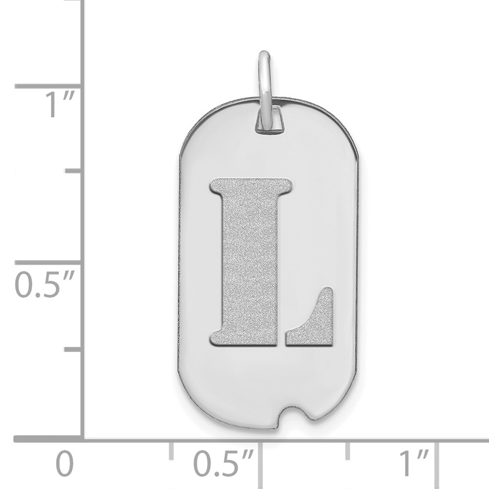 14kw Polished Letter L Initial Dog Tag Pendant (YC1439WL)