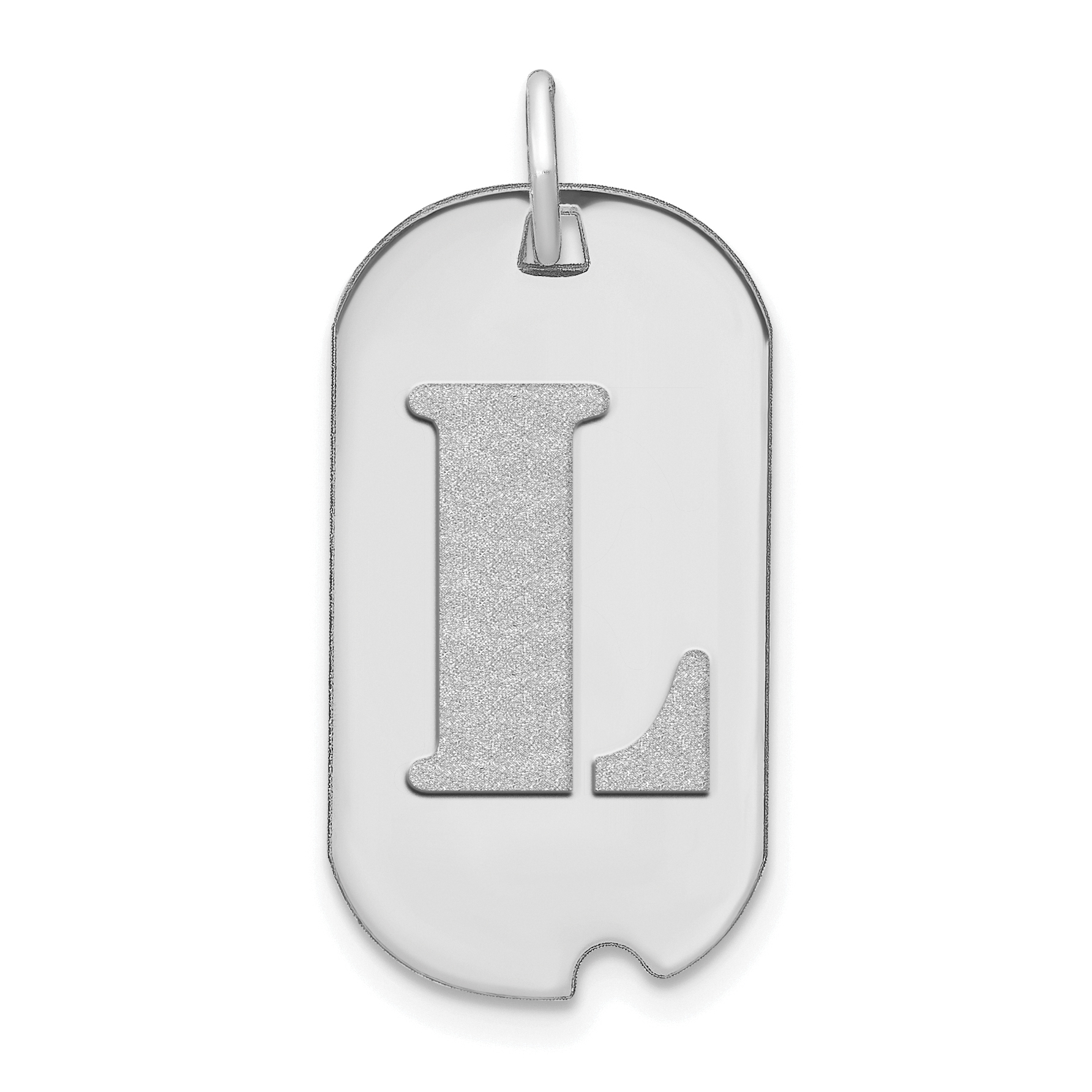 14kw Polished Letter L Initial Dog Tag Pendant (YC1439WL)