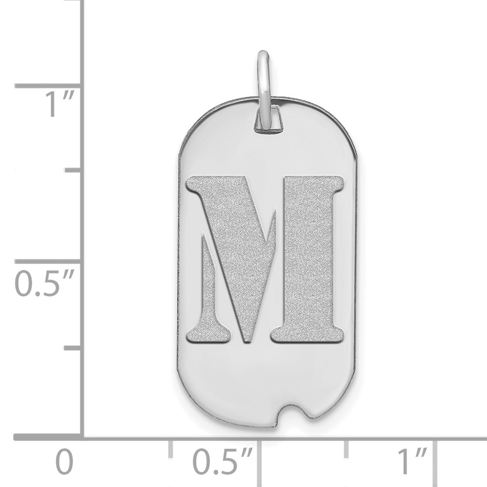 14kw Polished Letter M Initial Dog Tag Pendant (YC1439WM)