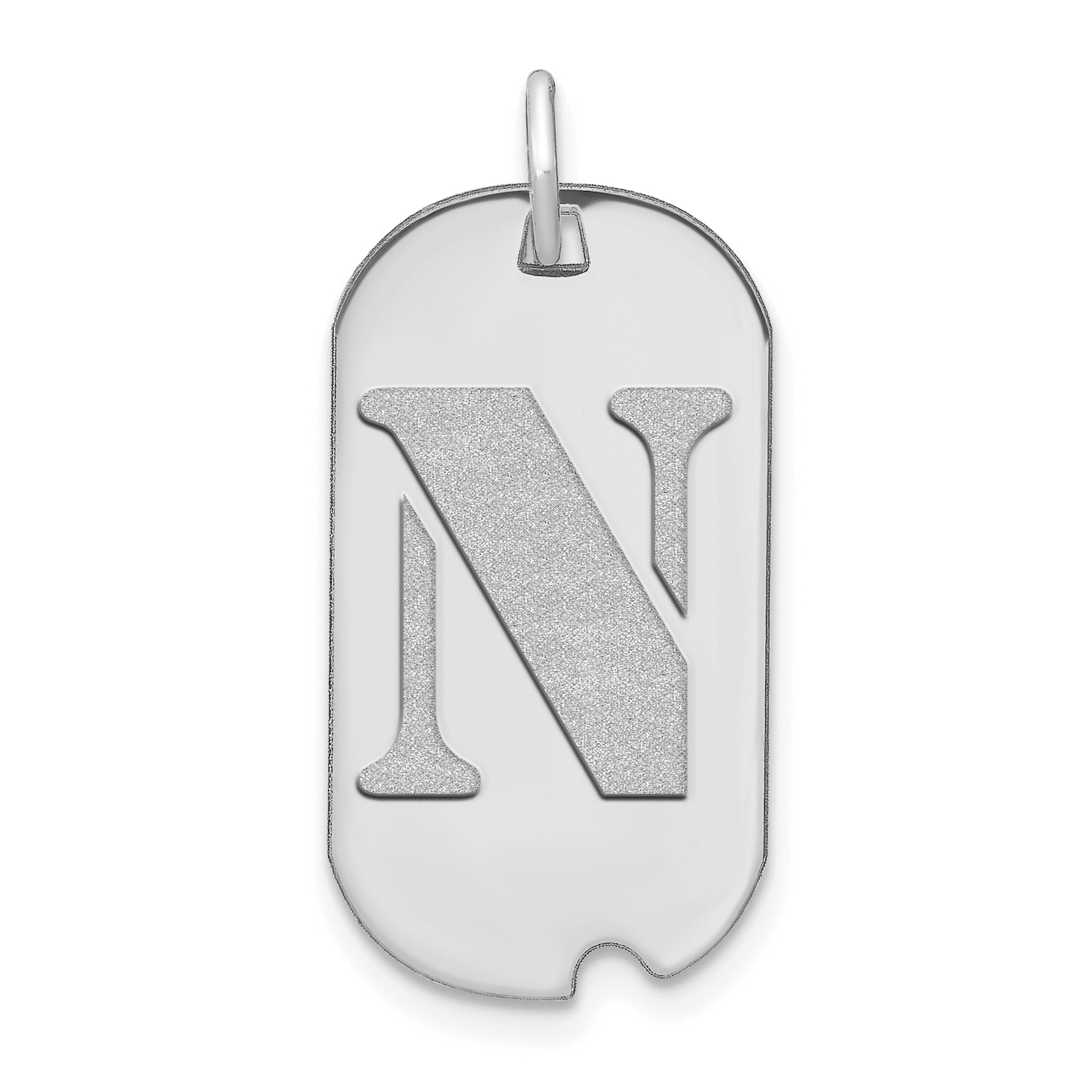 14kw Polished Letter N Initial Dog Tag Pendant (YC1439WN)