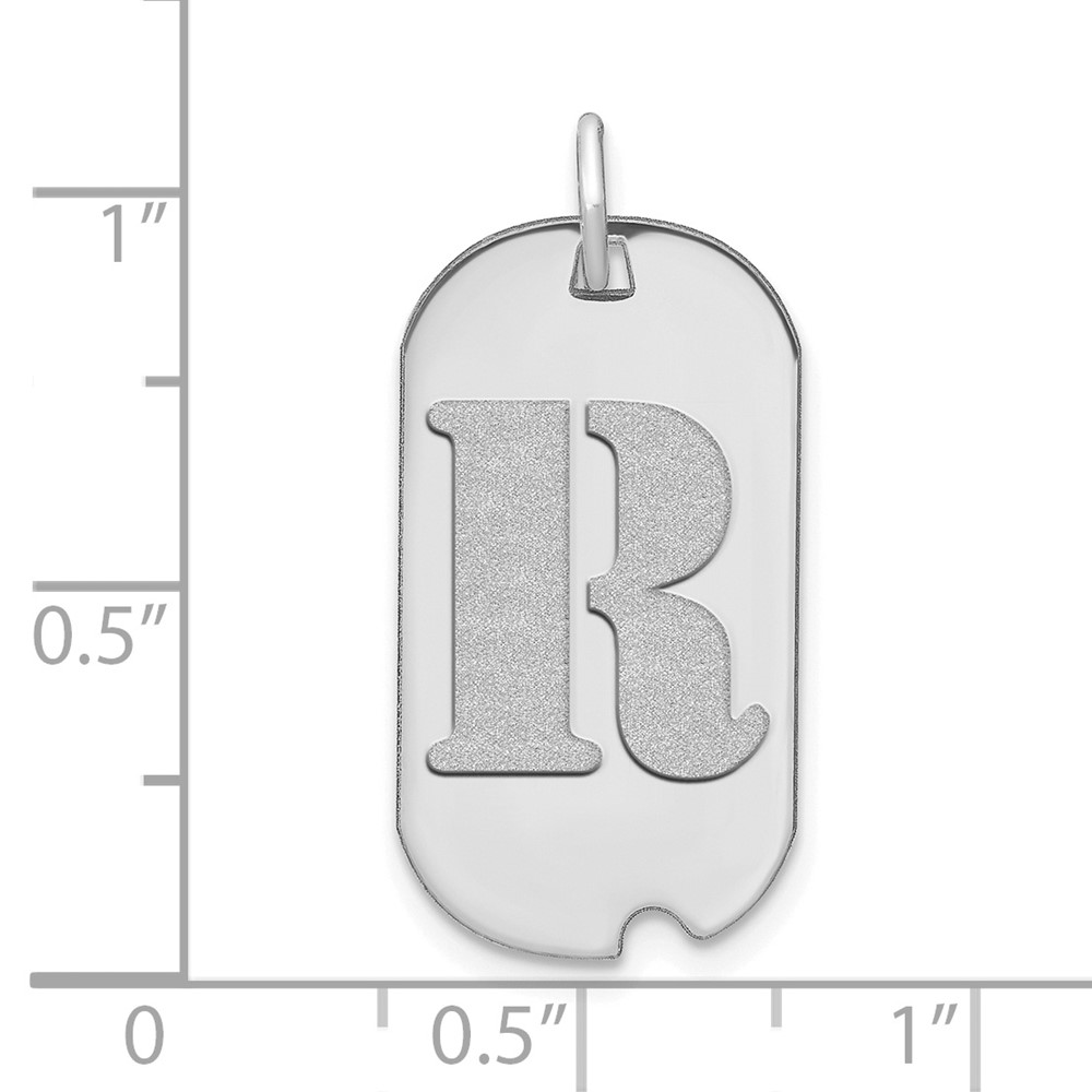 14kw Polished Letter R Initial Dog Tag Pendant (YC1439WR)
