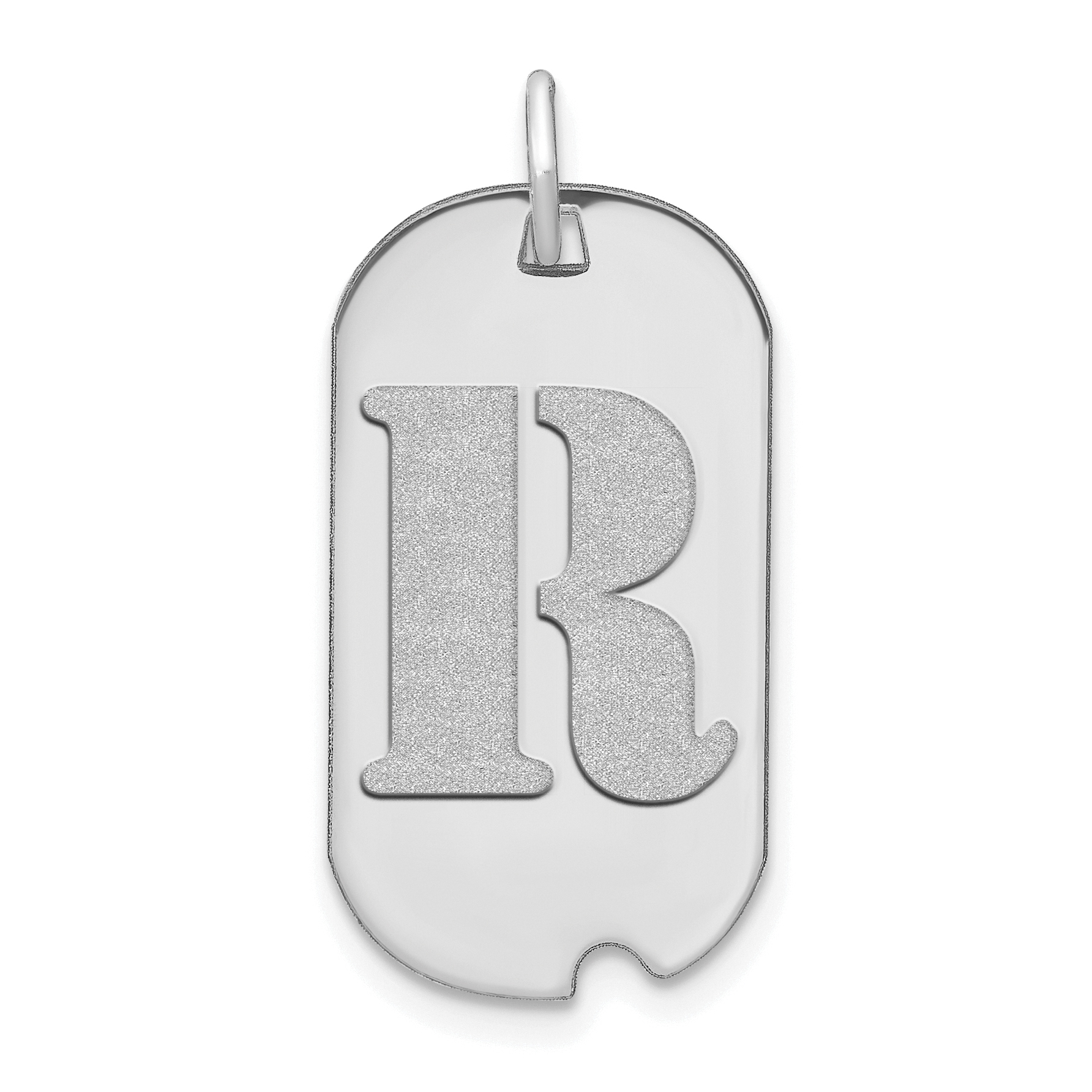 14kw Polished Letter R Initial Dog Tag Pendant (YC1439WR)