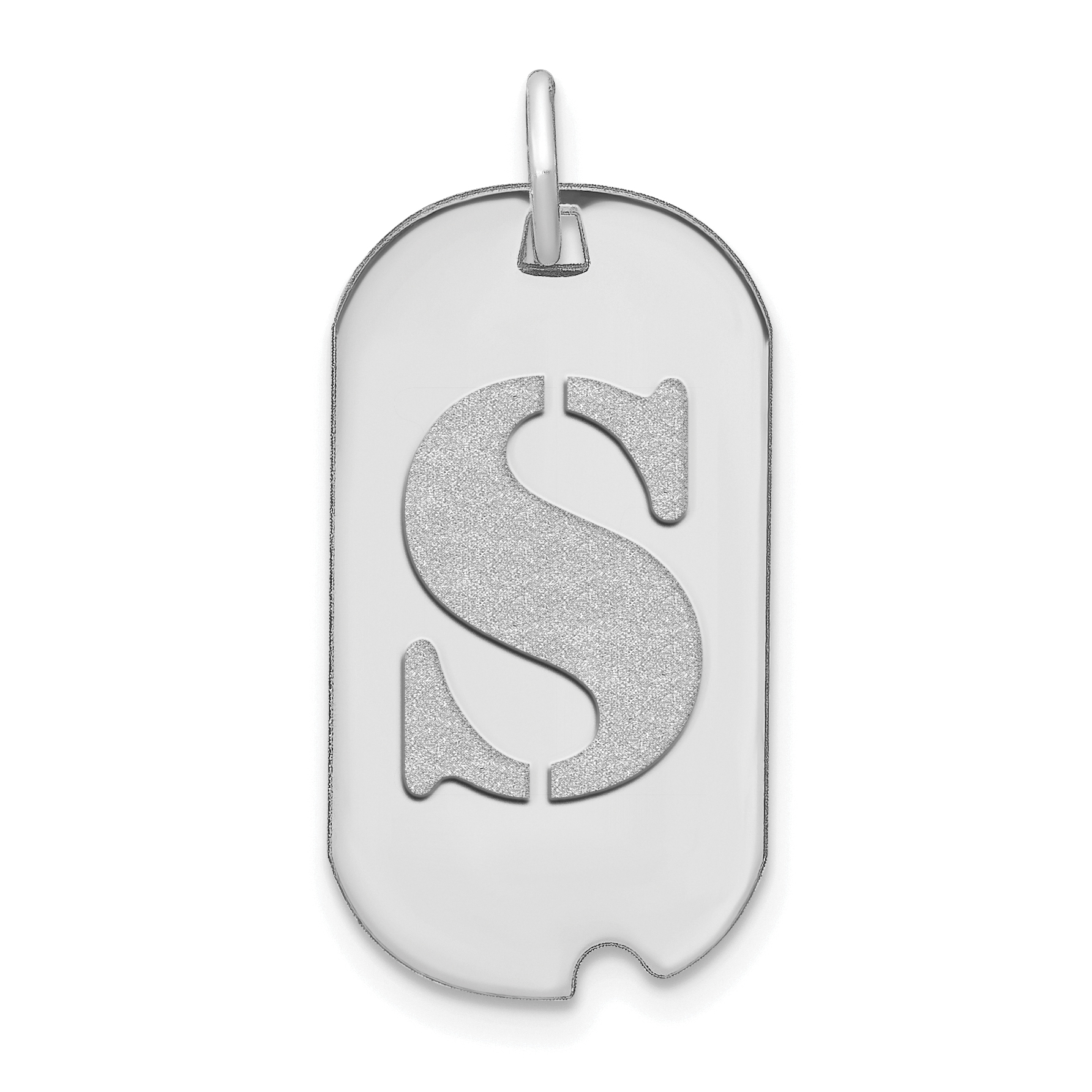 14kw Polished Letter S Initial Dog Tag Pendant (YC1439WS)