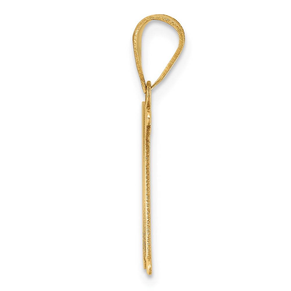 14k Polished Letter M Initial Pendant (YC1440M)