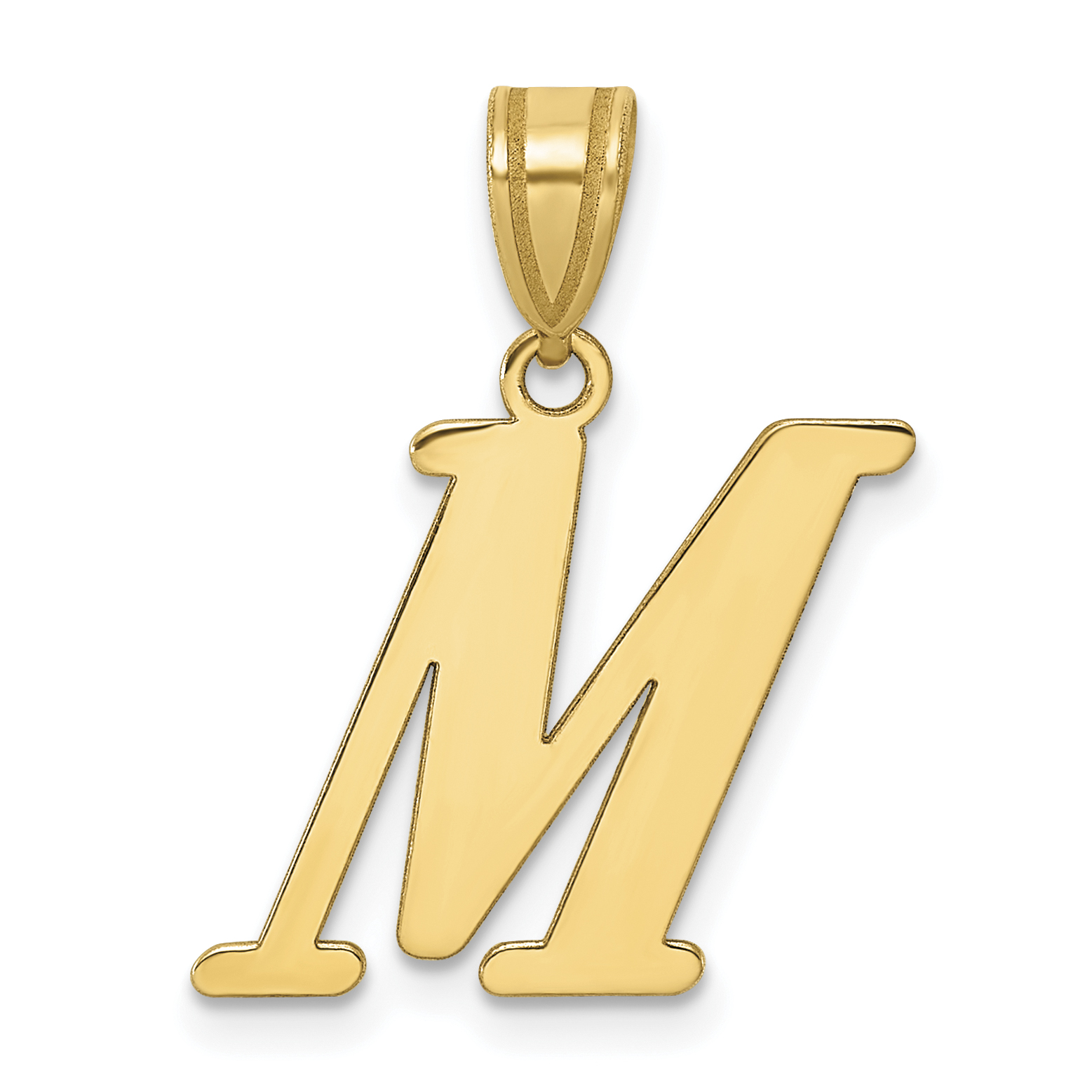 14k Polished Letter M Initial Pendant (YC1440M)