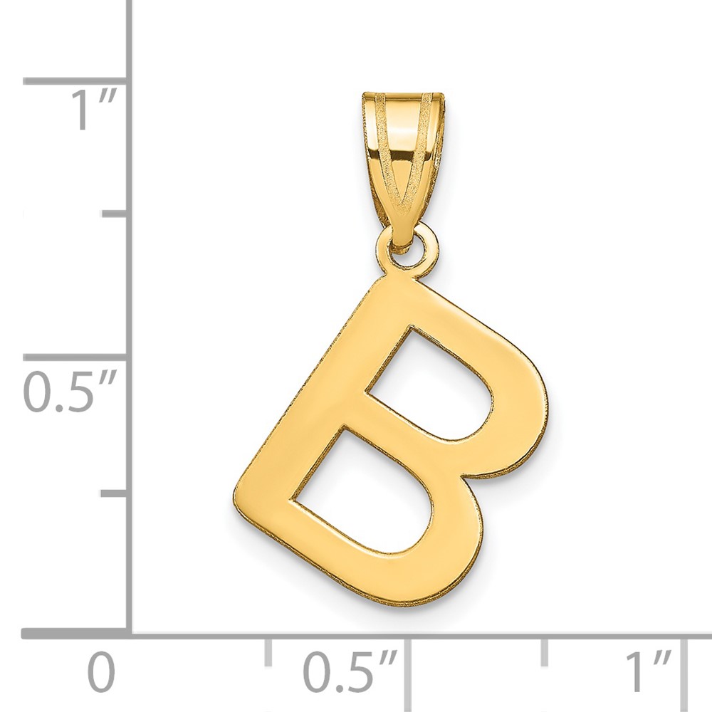14k Polished Bubble Letter B Initial Pendant (YC1441B)