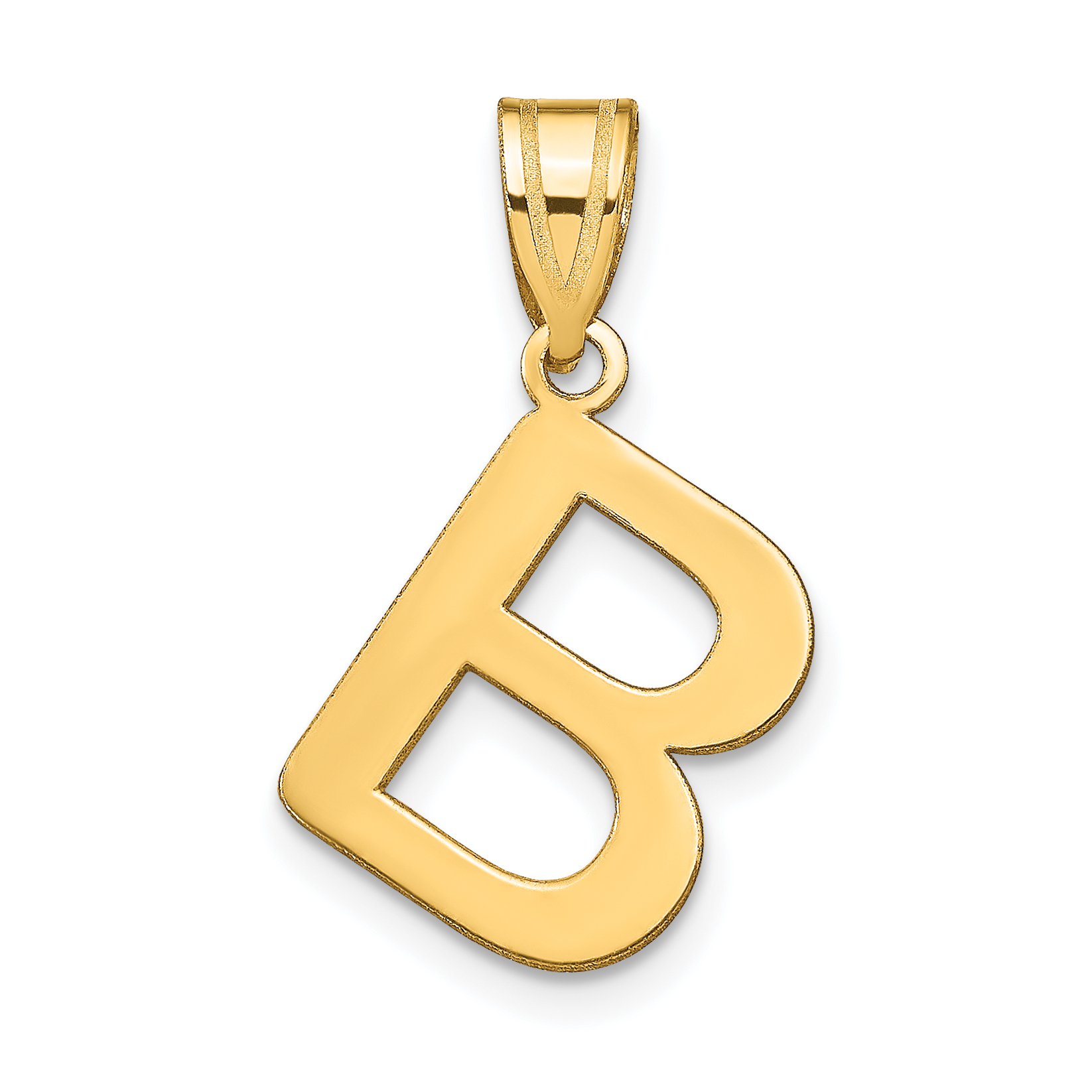 14k Polished Bubble Letter B Initial Pendant (YC1441B)