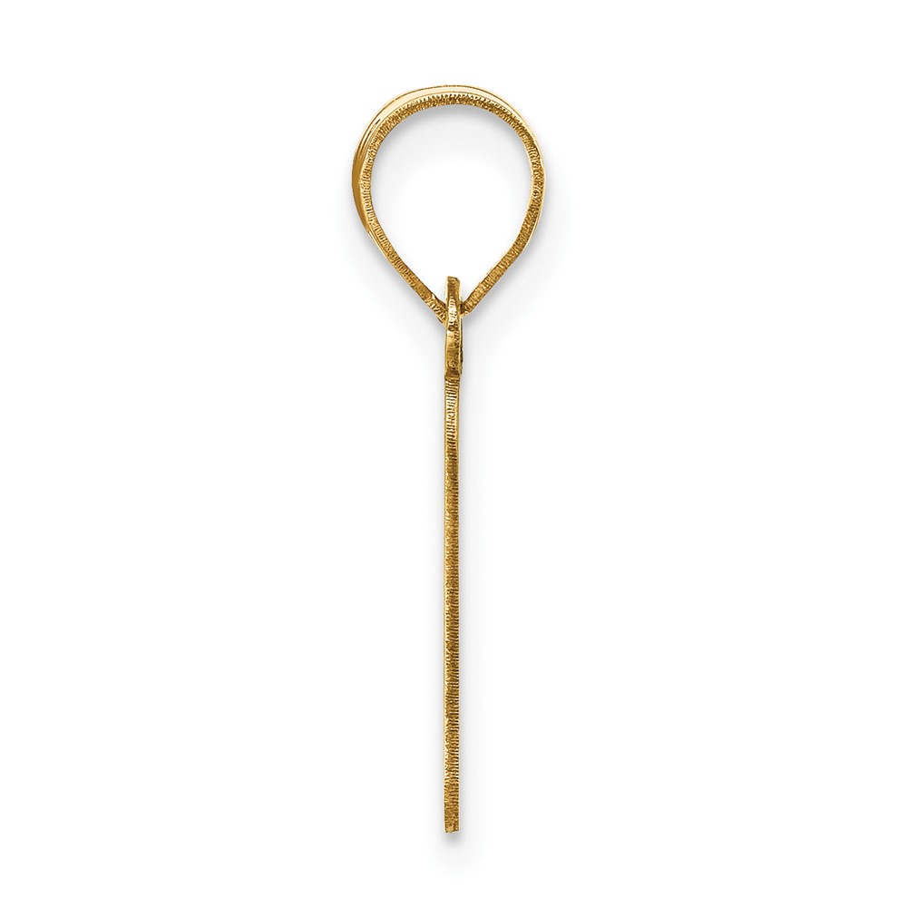 14k Polished Bubble Letter F Initial Pendant (YC1441F)
